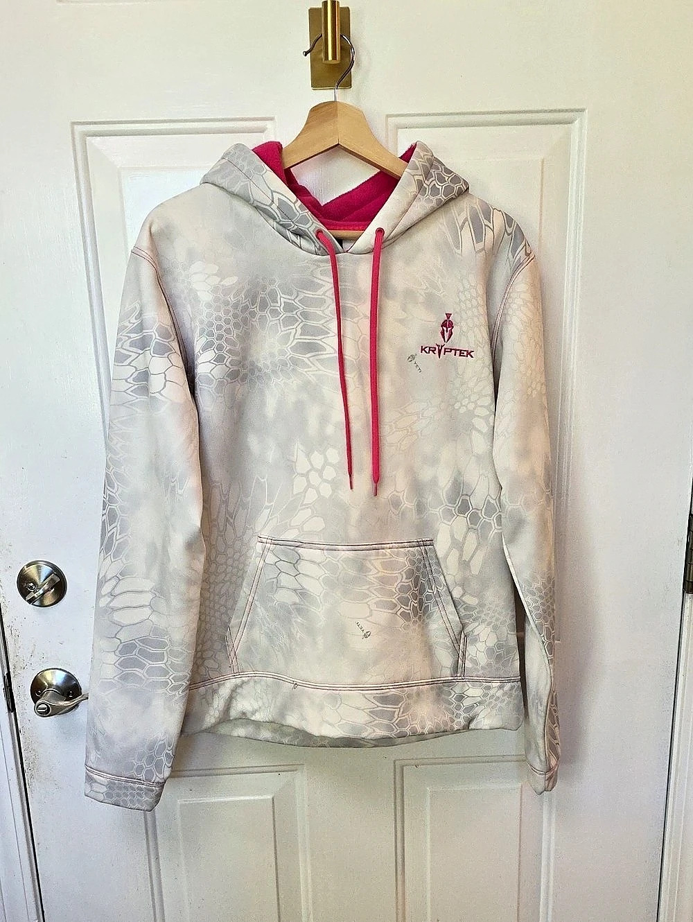 Kryptek 14A451 Hoodie Camo Hoodie in White & Gray Large Like New Yeti Camo